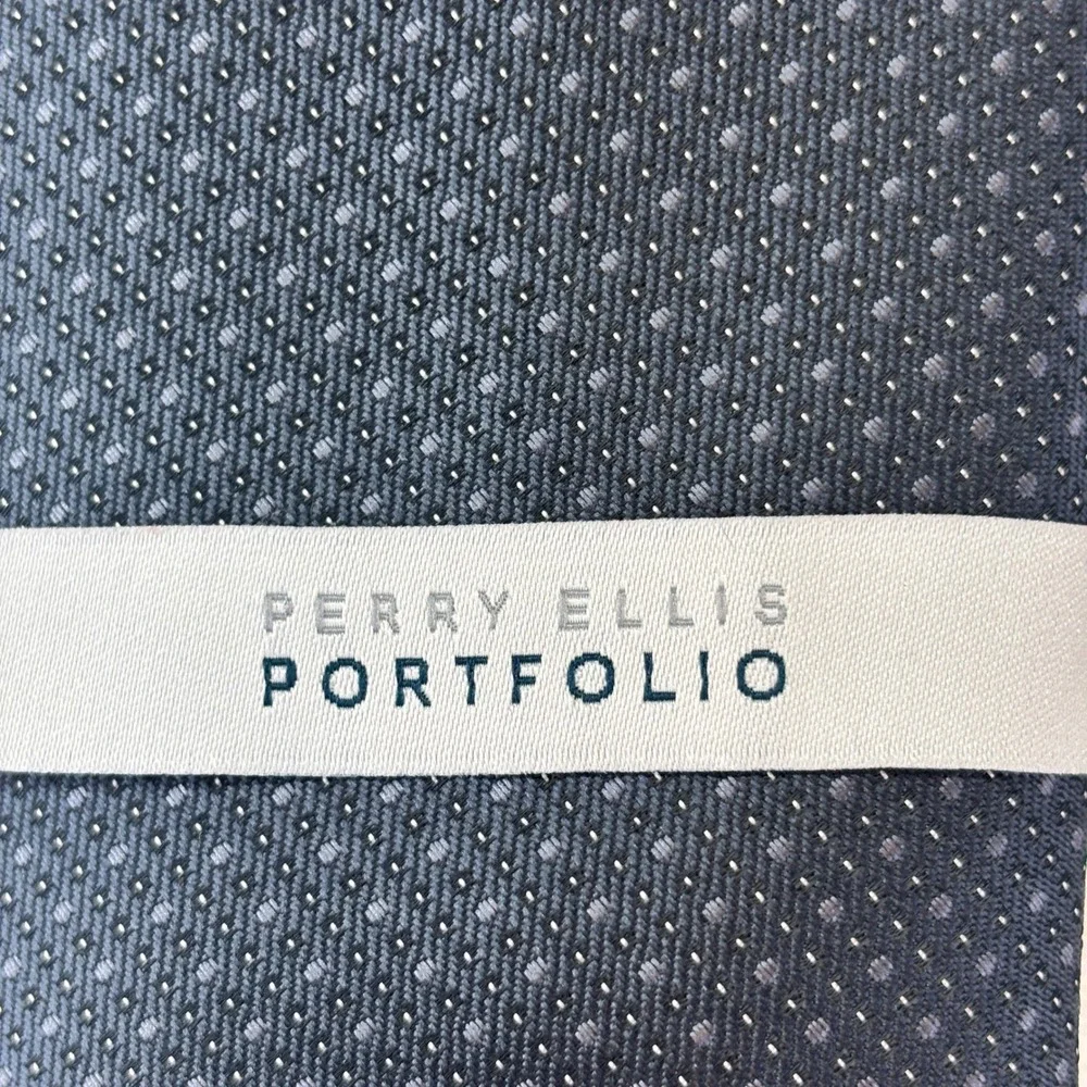 Perry Ellis Portfolio Men's Navy Blue‎ Dotted Necktie Formal Business New NWT